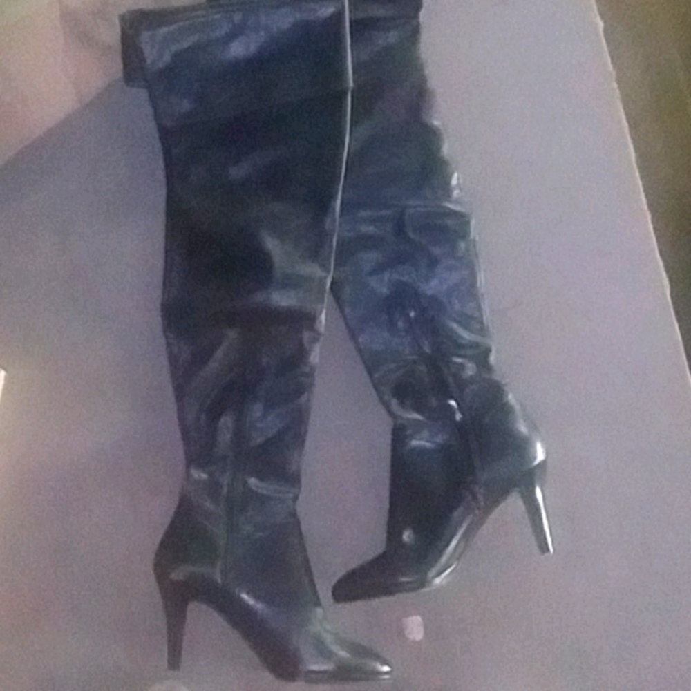 Thigh high heeled boots